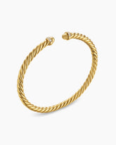 Cablespira® Flex Bracelet in 18K Yellow Gold with Gold Domes and Diamonds, 4mm